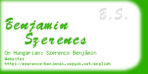 benjamin szerencs business card